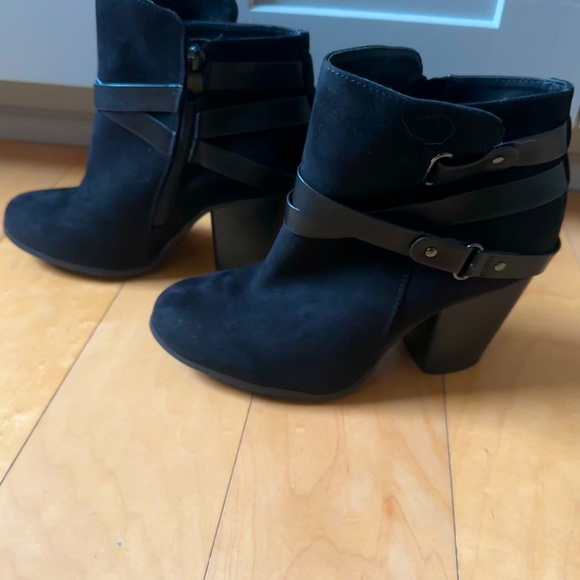 Black High Heel Ankle Boots, Wide - Picture 4 of 6